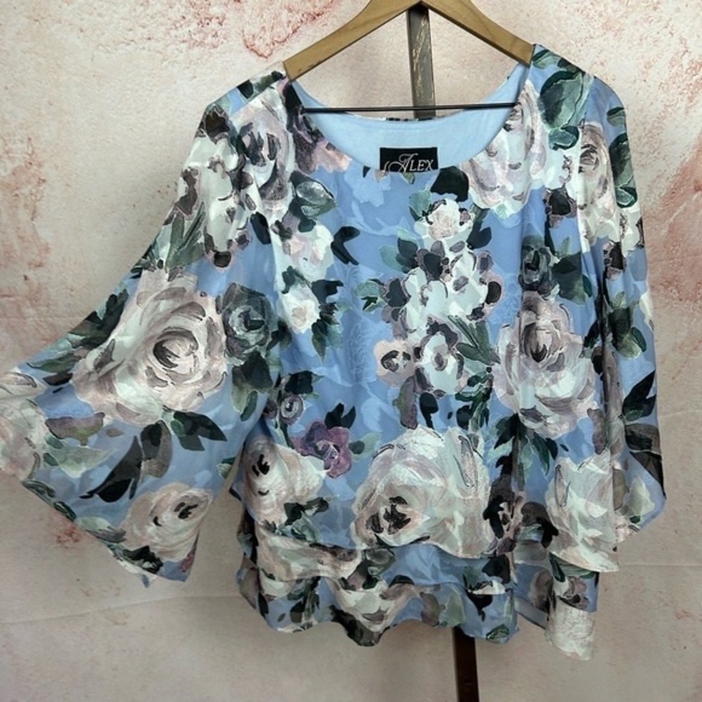 Alex Evenings Floral Multicolor Blouse